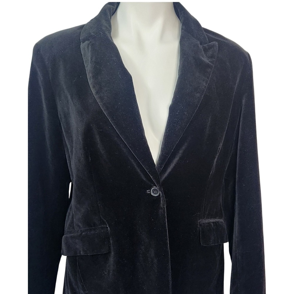 New York & Company Velour Black Blazer Womens Size 14 Plus Size‎